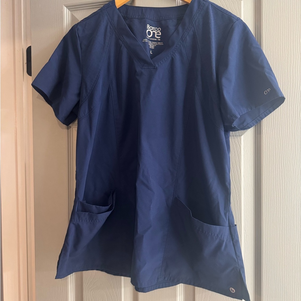 Barco Uniforms Deep Blue Scrub Top and bottoms